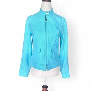 Victoire blue moto jacket